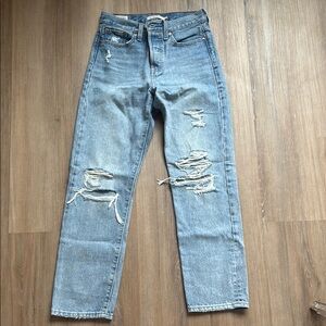 Distressed Blue Jeans